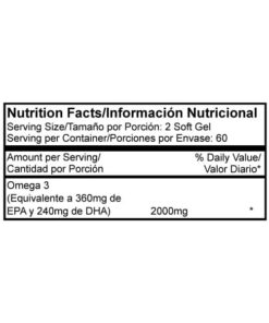 Omega 3 Proscience tabla nutricional