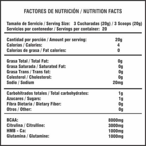 Smart Stack tabla nutricional