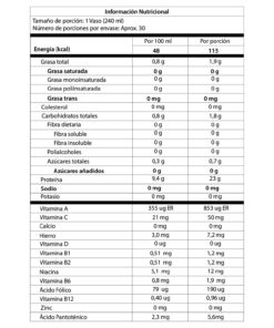TFP Veggie tabla nutricional
