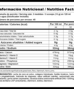 Collagen Stack tabla nutricional