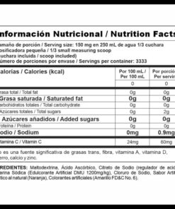 Nutra C tabla nutricional