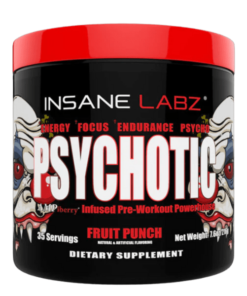 Psycothic Rojo Insane Labz, preentreno poderoso que te brinda 3 horas de mucha energía.