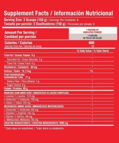 Barbarus Healthy Sports tabla nutricional