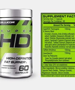 SuperHD fat burner tabla nutricional