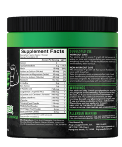 Raw Rage Pre Workout Angry Supplements Tabla Nutricional