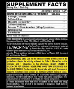 Tabla Nutricional Lipo 6 Black Intense UC