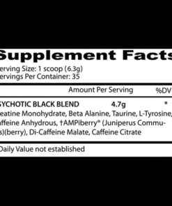 Psychotic Black Insane Labz Tabla Nutricional