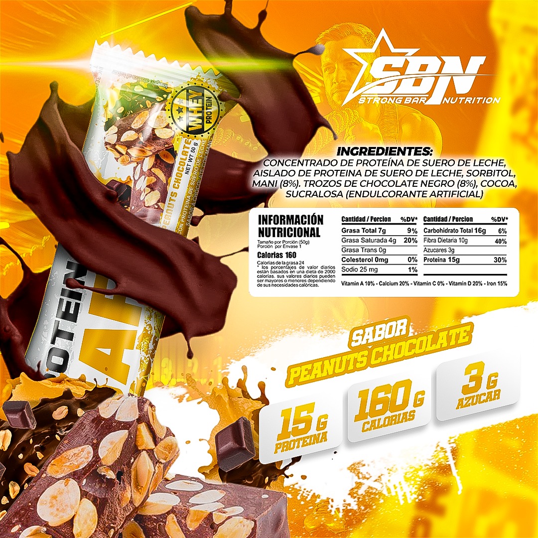 PROTEIN BAR CHOCOLATE Y MANI