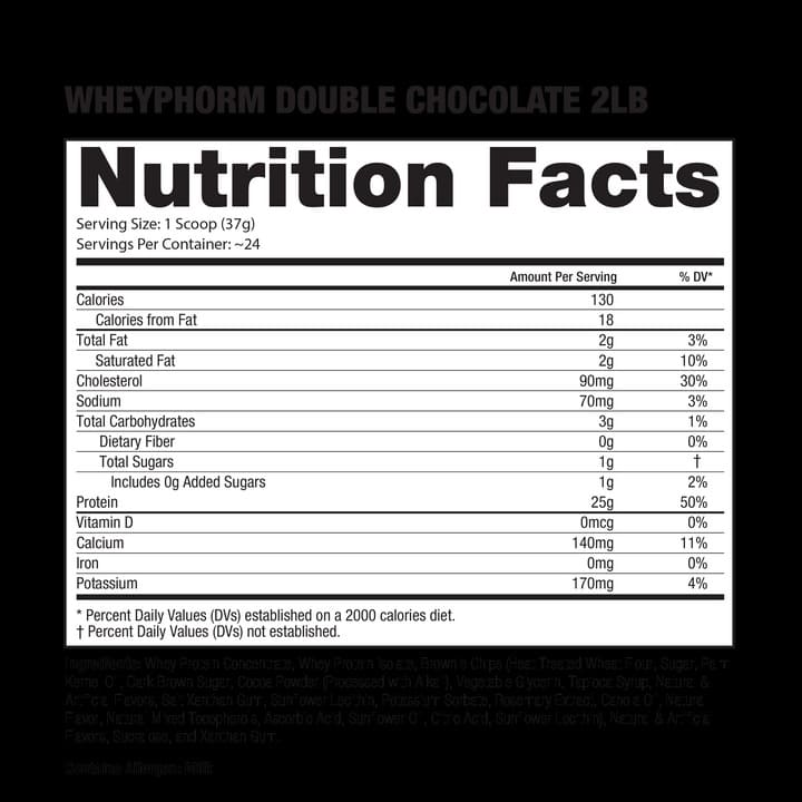 wheyphorm 2lb dragon pharma Tabla Nutricional