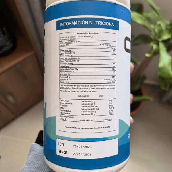 Tabla Nutricional Colágeno